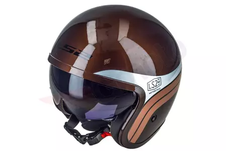 LS2 OF599 SPITFIRE SUNRISE BROWN WHITE XS casco moto open face-8
