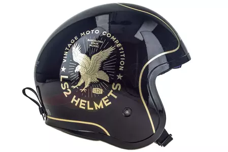 LS2 OF599 SPITFIRE FLIER BLACK XS capacete aberto para motociclistas-5