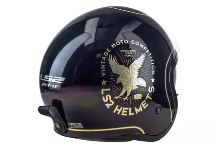 LS2 OF599 SPITFIRE FLIER BLACK XS capacete aberto para motociclistas-6
