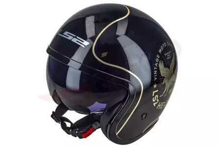 LS2 OF599 SPITFIRE FLIER BLACK XS motorcykelhjälm med öppet ansikte-8