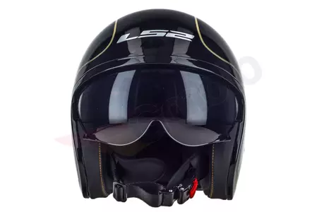 LS2 OF599 SPITFIRE FLIER BLACK capacete aberto para motociclistas L-3