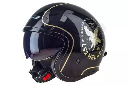 LS2 OF599 SPITFIRE FLIER NEGRO XXL casco de moto abierto - AK3059921127