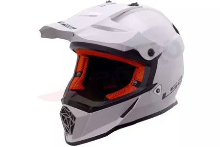 LS2 MX437J FAST MINI SOLID WHITE S casco de moto de enduro para niños - AK40437J11023