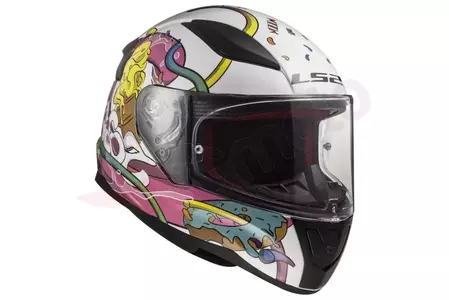 Dječja motociklistička kaciga koja pokriva cijelo lice LS2 FF353J RAPID MINI CRAZY POP W/PINK M-7