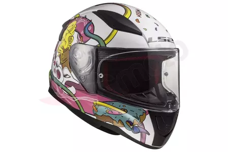 LS2 FF353J RAPID MINI CRAZY POP W/PINK casco moto integrale per bambini L-7