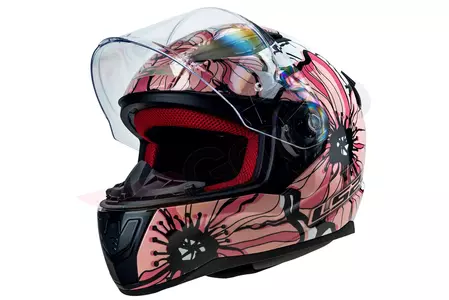 Motociklistička kaciga koja pokriva cijelo lice LS2 FF353 RAPID POPPIES WHITE PINK XS-1