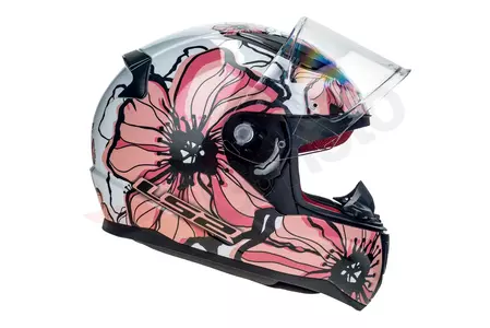 Motociklistička kaciga koja pokriva cijelo lice LS2 FF353 RAPID POPPIES WHITE PINK XS-5