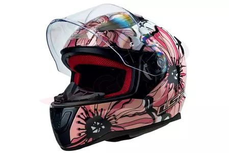 LS2 FF353 RAPID POPPIES BRANCO ROSA M capacete integral de motociclista-1