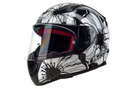 Motociklistička kaciga koja pokriva cijelo lice LS2 FF353 RAPID POPPIES BLACK WHITE XS-2