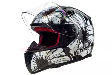 Motociklistička kaciga koja pokriva cijelo lice LS2 FF353 RAPID POPPIES BLACK WHITE S-1