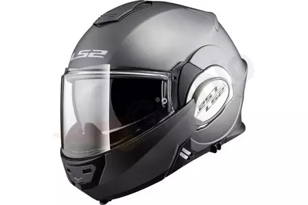 LS2 FF399 VALIANT SOLID MAT TITANIUM S casco moto mandíbula-2