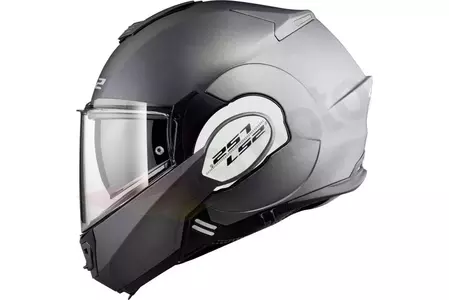 LS2 FF399 VALIANT SOLID MAT TITANIUM S casco moto mandíbula-3