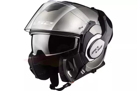 LS2 FF399 VALIANT SOLID CHROME M casco moto mandíbula-1