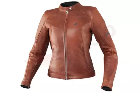 Dámská hnědá kožená bunda na motorku Shima Monaco L-1