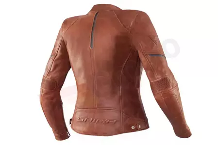 Veste de moto Shima Monaco en cuir marron pour femme L-2