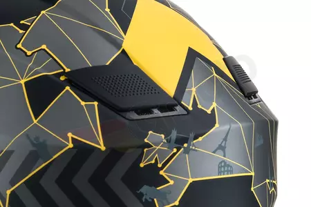 Lazer Bayamo Adam Replica casco integral de moto negro amarillo mate L-12