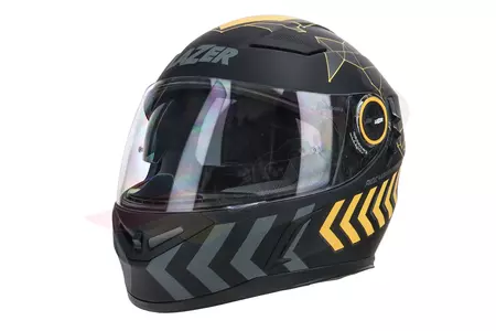 Lazer Bayamo Adam Adam replika integralus motociklininko šalmas juodas matinis geltonas XS-2