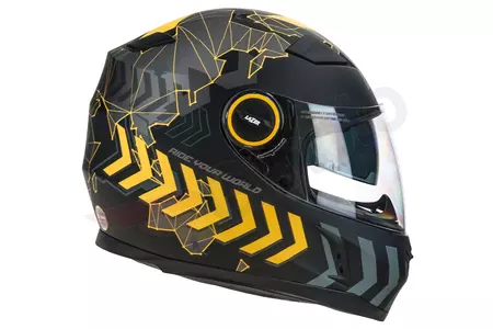 Lazer Bayamo Adam Adam replika integralus motociklininko šalmas juodas matinis geltonas XS-4