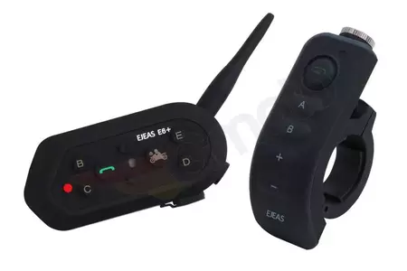 Ejeas E6+ intercomunicador Bluetooth moto para 1 casco + mando a distancia-1
