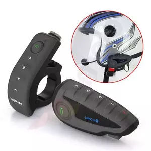 Ejeas V8 intercomunicador Bluetooth moto para 1 casco + mando a distancia-2