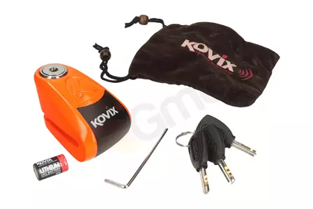 Zámok kotúčovej brzdy s alarmom KOVIX KAL6 oranžový
