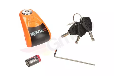 Zámok kotúčovej brzdy s alarmom KOVIX KAZ10 oranžový-1