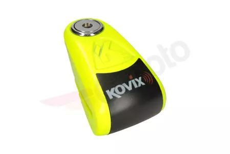 Zámek kotoučové brzdy s alarmem KOVIX KAZ10 neonově žlutý-2