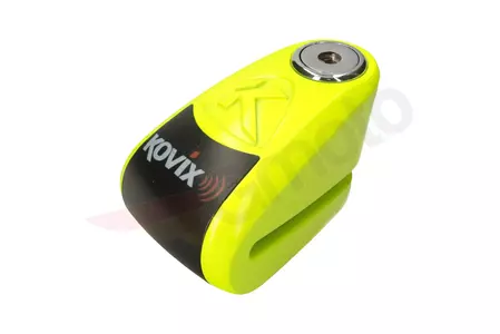 Zámok kotúčovej brzdy s alarmom KOVIX KAZ10 + kufor + neónový žltý kábel-3