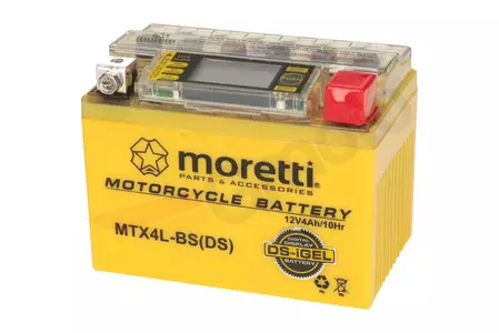Akumulator żelowy 12V 4 Ah Moretti YTX4L-BS z wyświetlaczem parametrów - AKUYTX4L-BSXMOR00W