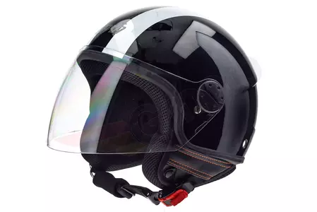 Casco moto Naxa S15 open face negro con correa XL-2