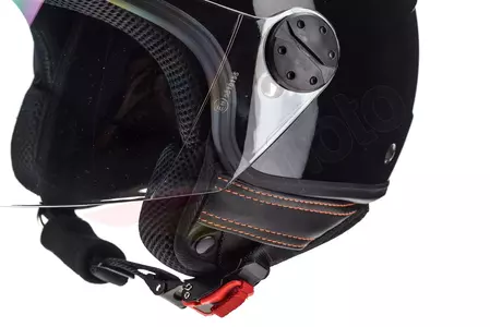 Casco moto Naxa S15 open face negro con correa XL-8