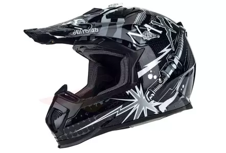 Naxa C8 casco moto cross enduro negro grafico S-1