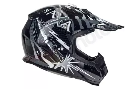 Naxa C8 casco moto cross enduro negro grafico S-2