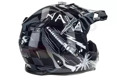 Naxa C8 casco moto cross enduro negro grafico S-4