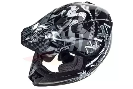 Naxa C8 casco moto cross enduro negro grafico S-6