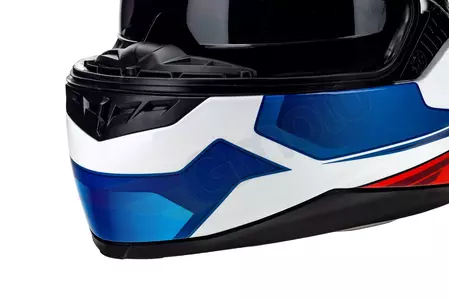 Naxa F21 casco integral moto blanco azul rojo gráfico L-10