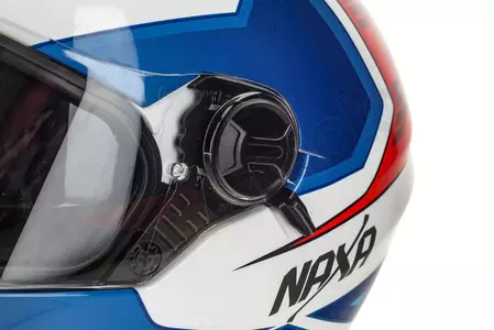 Naxa F21 casco integral moto blanco azul rojo gráfico L-12