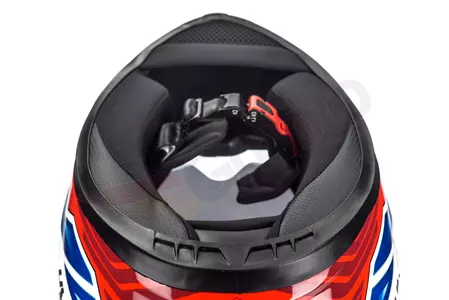 Naxa F21 casco integral moto blanco azul rojo gráfico L-14
