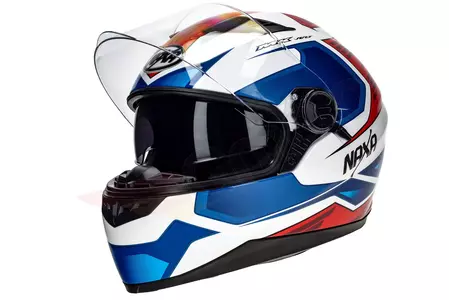 Motociklistička kaciga Naxa F21 full face, bijela, plava, crvena, L grafika-1