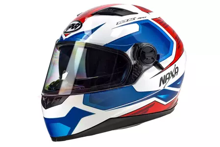 Motociklistička kaciga Naxa F21 full face, bijela, plava, crvena, L grafika-2