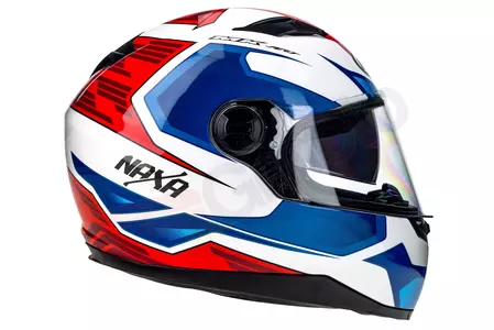 Kask motocyklowy integralny Naxa F21 biało niebieski czerwony grafika L-3