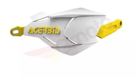 Handbary Acerbis X-Factory rdzeniem aluminiowym biało – żółte-1