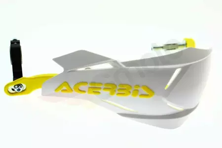 Handbary Acerbis X-Factory rdzeniem aluminiowym biało – żółte-2