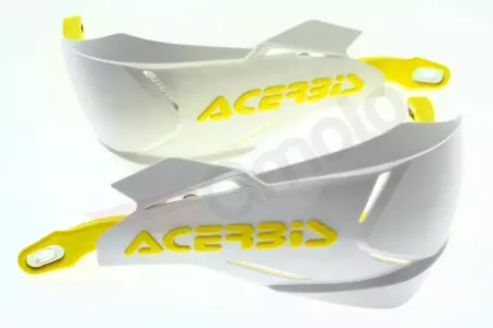 Handbary Acerbis X-Factory rdzeniem aluminiowym biało – żółte-3