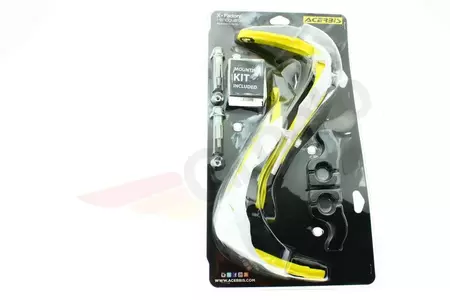 Handbary Acerbis X-Factory rdzeniem aluminiowym biało – żółte-5