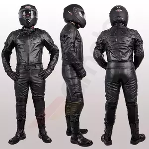 L&J Rypard Hunter chaqueta de moto de cuero negro S-2