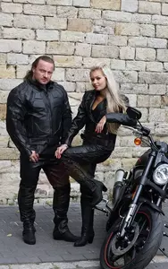 L&J Rypard Hunter kožená bunda na motorku čierna XL-5