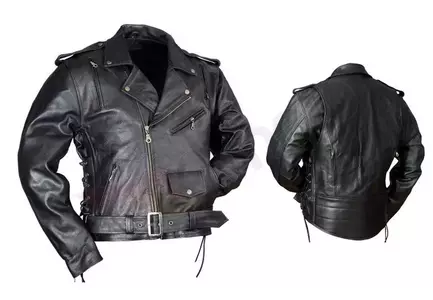 L&J Rypard Ramones kožená bunda na motorku čierna S-1