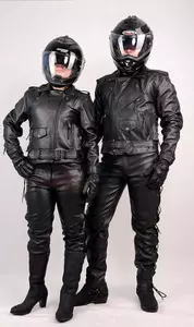L&J Rypard Casaco de couro dos Ramones para motas preto S-4