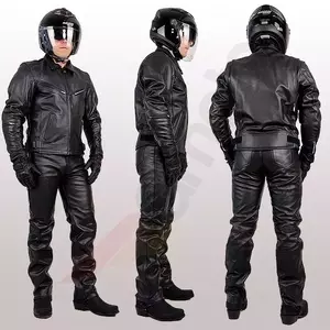 L&J Rypard Klassisk motorcykeljacka i läder svart M-2